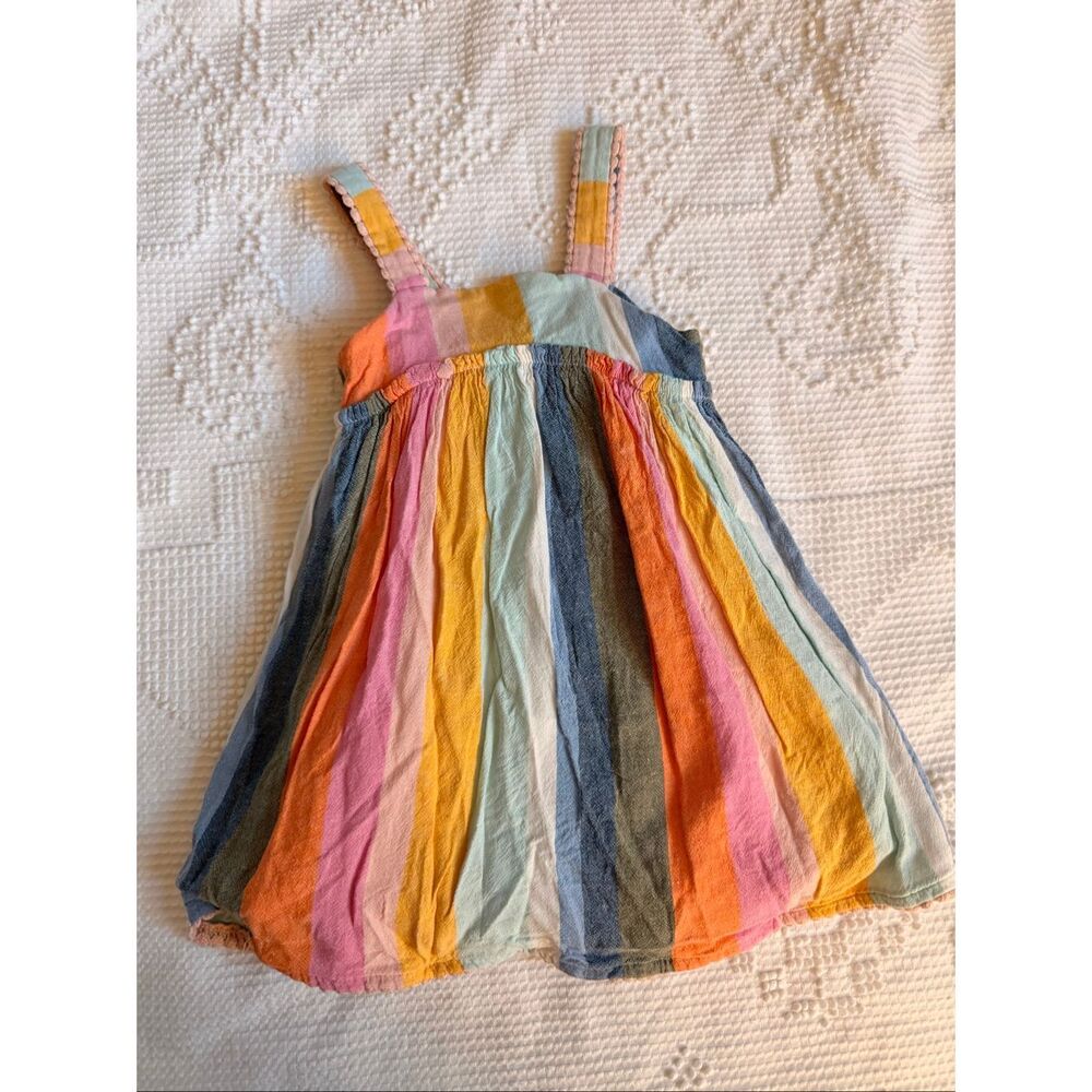 Tahari 3T Rainbow Stripe Lined Summer Dress EUC